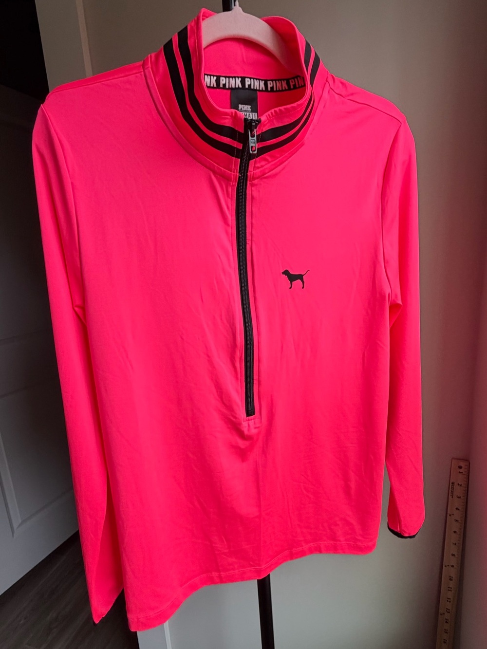 PINK Victoria's Secret Neon Pink Quarter-Zip Pullover